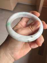 Load image into Gallery viewer, 61.5mm Type A 100% Natural sunny green/light white/purple chubby Jadeite Jade bangle with defects PJ59-1253