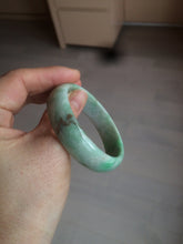 Load image into Gallery viewer, 50.5mm Certified Type A 100% Natural sunny apple green/brown oval Jadeite Jade bangle AZ134-1459
