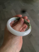 Load image into Gallery viewer, 60mm certified type A 100% Natural green/dark green/white jadeite jade bangle BG26-1711