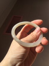 Load image into Gallery viewer, 56.3mm Certified 100% Natural Pale Lotus Pink (淡藕粉) & Gray Round-Cut Nephrite Jade Bangle HN145-3372