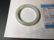 Load image into Gallery viewer, 57.5mm certified 100% natural Type A icy watery light yellow/white with jadeite jade bangle BL56-3288