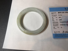 Load image into Gallery viewer, 57.5mm certified 100% natural Type A icy watery light yellow/white with jadeite jade bangle BL56-3288