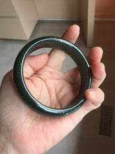 Load image into Gallery viewer, 62.2mm 100% Natural Dark Green/Black Meteorite Starry Night Sky Galaxy Nephrite Bangle HK4-5902