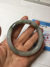 Load image into Gallery viewer, 57.7mm certified Type A 100% Natural dark green brown white with floating seaweed Jadeite Jade bangle BS24-7692