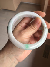 Load image into Gallery viewer, 61.5mm Type A 100% Natural sunny green/light white/purple chubby Jadeite Jade bangle with defects PJ59-1253