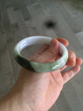 Load image into Gallery viewer, 60mm certified type A 100% Natural green/dark green/white jadeite jade bangle BG26-1711