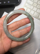 Load image into Gallery viewer, 54.5mm Certified Type A 100% Natural light green/gray/black round cut Jadeite bangle J147-3893
