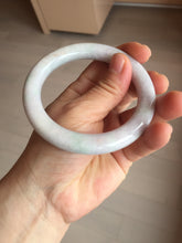 Load image into Gallery viewer, 58.3mm certified 100% natural light green/white/purple/red chubby round cut jadeite jade bangle BS36-(5567)