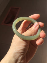 Load image into Gallery viewer, 53.1mm Certified 100% Natural light green gray black Nephrite Bangle HN144-6929