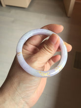 Load image into Gallery viewer, 52.7mm 100% Natural type A purple white carved and golden-painted Jadeite Jade bangle BP165-0271