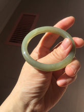 Load image into Gallery viewer, 53.1mm Certified 100% Natural light green gray black Nephrite Bangle HN144-6929