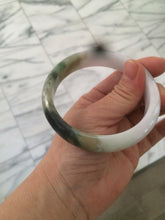 Load image into Gallery viewer, 60mm certified type A 100% Natural green/dark green/white jadeite jade bangle BG26-1711