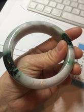 Load image into Gallery viewer, 58.5mm Certified 100% natural Type A green/purple chubby jadeite jade bangle PB97-8998