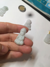 Load image into Gallery viewer, 100% Natural light green white jadeite Jade baby buddha (宝宝佛) pendant AX27