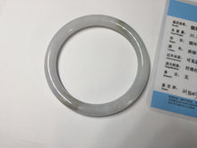 Load image into Gallery viewer, 59.2mm certified 100% natural type A light green/white/purple slim round cut jadeite jade bangle AM93-1359