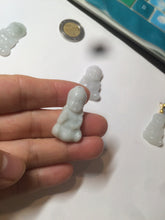 Load image into Gallery viewer, 100% Natural light green white jadeite Jade baby buddha (宝宝佛) pendant AX27