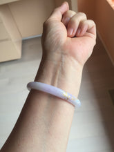 Load image into Gallery viewer, 52.7mm 100% Natural type A purple white carved and golden-painted Jadeite Jade bangle BP165-0271