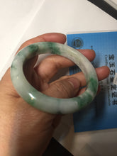 Load image into Gallery viewer, 53.7mm Certified 100% natural Type A sunny green purple jadeite jade bangle BQ35-4145