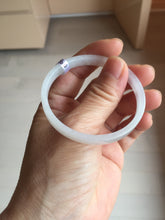 Load image into Gallery viewer, 48.7mm certified 100% natural type A light green purple white thin square style jadeite bangle PH228-0965