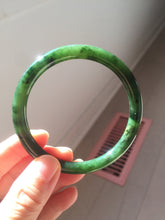Load image into Gallery viewer, 59.8mm certified 100% Natural dark green/black nephrite (碧玉) bangle HN143-0516