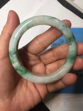 Load image into Gallery viewer, 53.7mm Certified 100% natural Type A sunny green purple jadeite jade bangle BQ35-4145