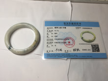 Load image into Gallery viewer, 58mm certified 100% natural Type A light green white jadeite bangle PD153-6312