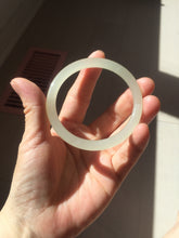 Load image into Gallery viewer, 54mm Certified 100% Natural icy watery light yellow gray crystal sugar (黄冰糖) nephrite jade bangle HN142-3360