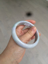 Load image into Gallery viewer, 58.5mm 100% natural type A certified light green/purple jadeite jade bangle W91-0734