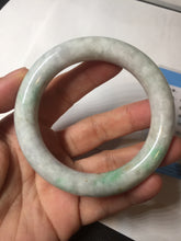 Load image into Gallery viewer, 53.6mm Certified 100% natural Type A sunny green/purple/brown chubby round cut jadeite jade bangle BQ36-5804