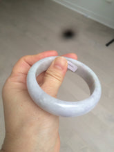 Load image into Gallery viewer, 56mm Certified type A 100% Natural purple/white chubby Jadeite bangle AZ133-9661