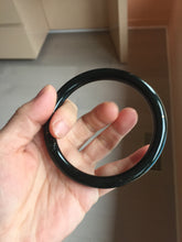 Load image into Gallery viewer, 62.5mm 100% Natural Dark Green/Black Meteorite Starry Night Sky Galaxy Nephrite Bangle HK2-0564
