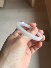 Load image into Gallery viewer, 48.7mm certified 100% natural type A light green purple white thin square style jadeite bangle PH227-0980
