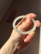 Load image into Gallery viewer, 54mm Certified 100% Natural icy watery light yellow gray crystal sugar (黄冰糖) nephrite jade bangle HN142-3360