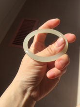 Load image into Gallery viewer, 54mm Certified 100% Natural icy watery light yellow gray crystal sugar (黄冰糖) nephrite jade bangle HN142-3360