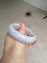 Load image into Gallery viewer, 56mm Certified type A 100% Natural purple/white chubby Jadeite bangle AZ133-9661