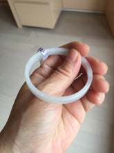 Load image into Gallery viewer, 48.7mm certified 100% natural type A light green purple white thin square style jadeite bangle PH227-0980