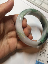 Load image into Gallery viewer, 58mm Certified 100% natural Type A green/purple chubby jadeite jade bangle PB98-8975