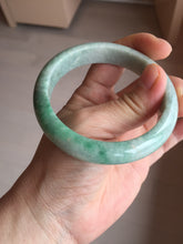 Load image into Gallery viewer, 56.5mm certified Type A 100% Natural sunny green/white Jadeite Jade bangle BS34-4429