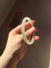 Load image into Gallery viewer, 54mm Certified 100% Natural icy watery light yellow gray crystal sugar (黄冰糖) nephrite jade bangle HN142-3360