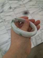Load image into Gallery viewer, 60mm certified type A 100% Natural sunny green/dark green/white jadeite jade bangle BG25-1719