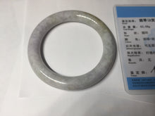 Load image into Gallery viewer, 56.7mm Certified 100% natural Type A white/purple/brown/yellow chubby round cut jadeite jade bangle BQ37-5803