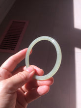 Load image into Gallery viewer, 57.6mm Certified 100% Natural light green gray Nephrite Bangle HN141-3359