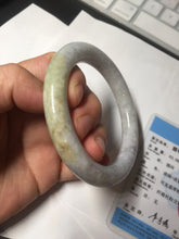 Load image into Gallery viewer, 56.7mm Certified 100% natural Type A white/purple/brown/yellow chubby round cut jadeite jade bangle BQ37-5803