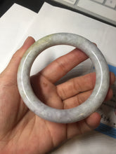 Load image into Gallery viewer, 56.7mm Certified 100% natural Type A white/purple/brown/yellow chubby round cut jadeite jade bangle BQ37-5803