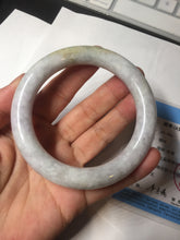 Load image into Gallery viewer, 56.7mm Certified 100% natural Type A white/purple/brown/yellow chubby round cut jadeite jade bangle BQ37-5803