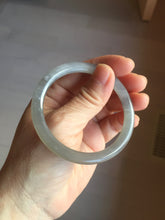 Load image into Gallery viewer, 53.2mm Certified 100% Natural gray black(灰冰) flat round cut nephrite jade bangle HN33-9075