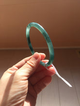 Load image into Gallery viewer, 57.3mm Type A 100% Natural icy black(WuJi 冰乌鸡) blue gray Guatemala Slim Round Cut Jadeite Bangle PJ158-1380