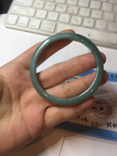 Load image into Gallery viewer, 53.5mm Certified Type A 100% Natural dark green/blue/yellow Guatemala slim Jadeite bangle PF13-5872