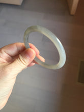 Load image into Gallery viewer, 53.2mm Certified 100% Natural gray black(灰冰) flat round cut nephrite jade bangle HN33-9075