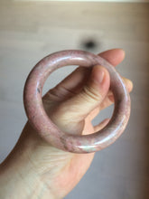 Load image into Gallery viewer, 54.3mm 100% natural plateau earth red/brown chubby round cut rose stone (Rhodonite) bangle XY81